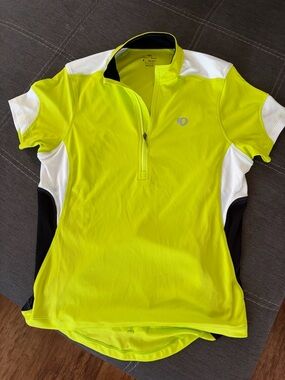 Pearl Izumi High-Visibility Yellow Cycling Jersey with White & Black Panels
